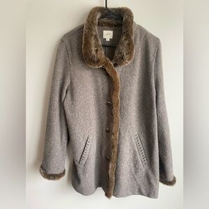 J Jill Wool and Fur Jacket